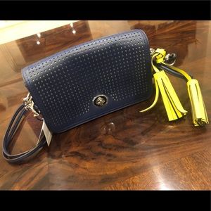 NWT Navy and Yellow Coach Crossbody Bag